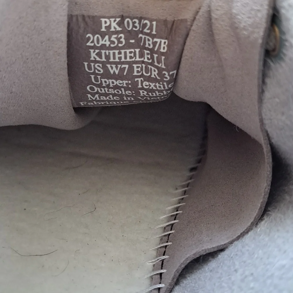 Olukai Women's Kiihele Li‎ Canvas Sneaker Fog Gray Drop in Heel Size 7 / EUR 37